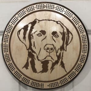 Labrador Cribbage Board | 3-Track, 120-Point Round Game with Pegs & Cards